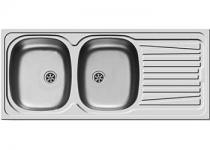 Evier 2 cuves 1 égouttoir réversible inox finiton lisse (La cuisine pas chère)