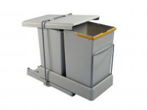 Poubelle coulissante 2 containers 14 Litres (La cuisine pas chère)